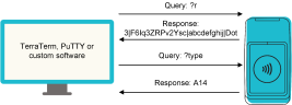 Passive mode example, sending ?r and ?type queries from a PC to a VTAP