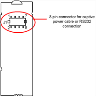 Diagram showing captive RS-232 connector location