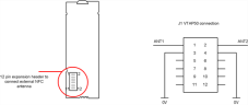 Expansion header to connect external NFC antenna