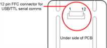 Diagram showing FFC connector location on v2 hardware