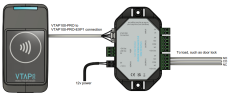 Connecting a VTAP100-PRO-EXP1 to a VTAP100-PRO-BW for a supervised access control application