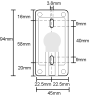 Diagram showing the location of mounting holes, in the base plate of the compact case